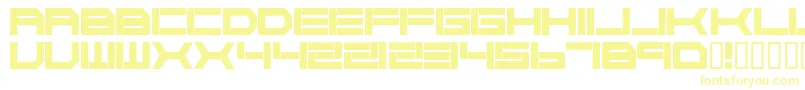 フォントCyborg45 – 白い背景に黄色の文字