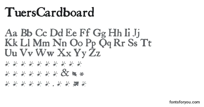 Fuente TuersCardboard - alfabeto, números, caracteres especiales