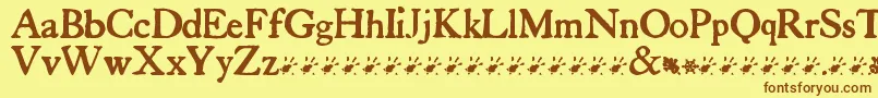 Шрифт TuersCardboard – коричневые шрифты на жёлтом фоне