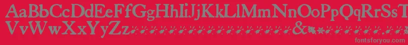 Czcionka TuersCardboard – szare czcionki na czerwonym tle