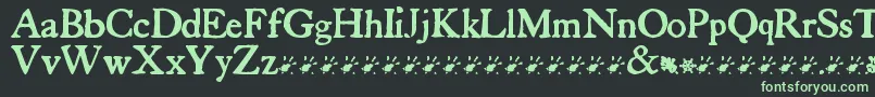 TuersCardboard-fontti – vihreät fontit mustalla taustalla