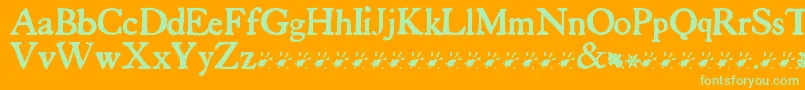 TuersCardboard Font – Green Fonts on Orange Background