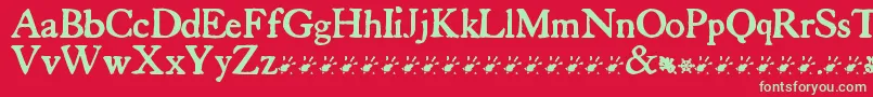 TuersCardboard Font – Green Fonts on Red Background