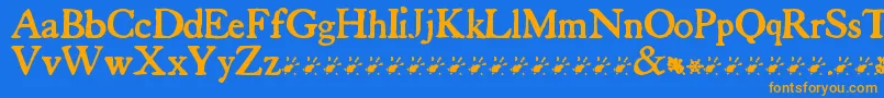 TuersCardboard Font – Orange Fonts on Blue Background