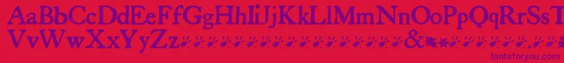 Шрифт TuersCardboard – фиолетовые шрифты на красном фоне