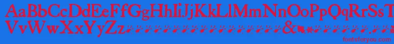 TuersCardboard Font – Red Fonts on Blue Background