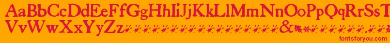 Шрифт TuersCardboard – красные шрифты на оранжевом фоне
