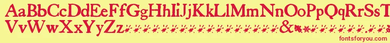 TuersCardboard Font – Red Fonts on Yellow Background