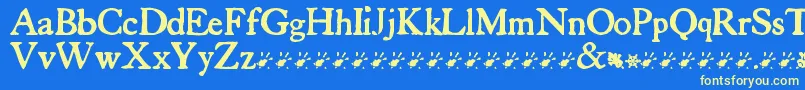 TuersCardboard Font – Yellow Fonts on Blue Background