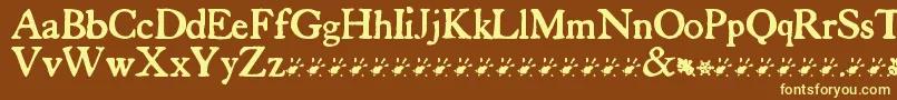 TuersCardboard Font – Yellow Fonts on Brown Background