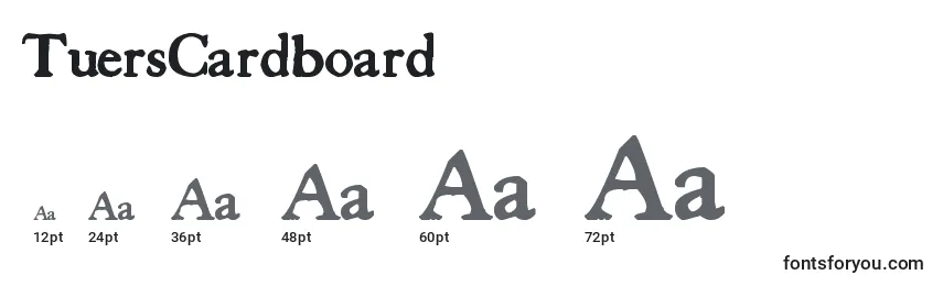Размеры шрифта TuersCardboard