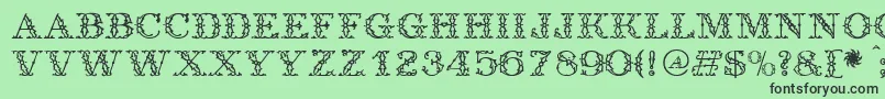 Antique-fontti – mustat fontit vihreällä taustalla