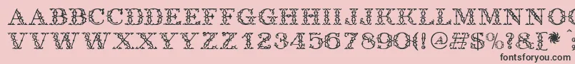 フォントAntique – ピンクの背景に黒い文字
