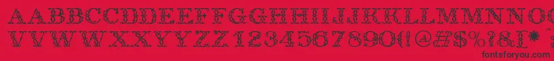 Antique Font – Black Fonts on Red Background