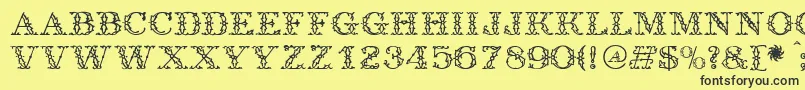 Шрифт Antique – чёрные шрифты на жёлтом фоне