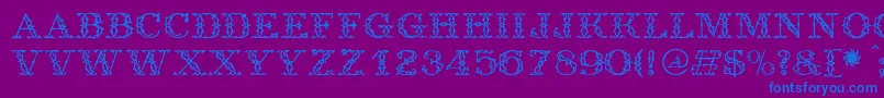 フォントAntique – 紫色の背景に青い文字