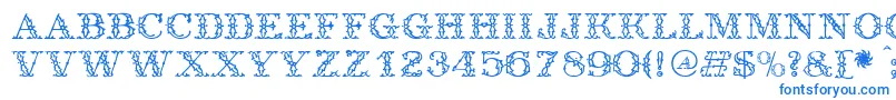 Antique-fontti – siniset fontit valkoisella taustalla