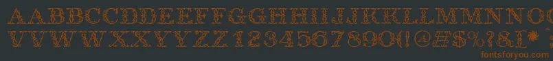 Antique-fontti – ruskeat fontit mustalla taustalla