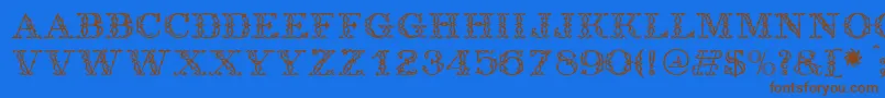 Antique Font – Brown Fonts on Blue Background