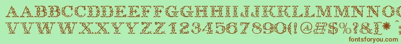 Шрифт Antique – коричневые шрифты на зелёном фоне