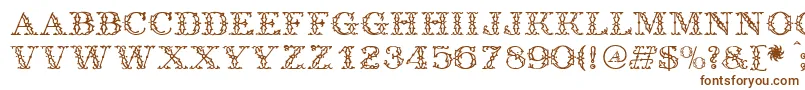 Antique-fontti – ruskeat fontit valkoisella taustalla