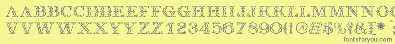 Antique Font – Gray Fonts on Yellow Background