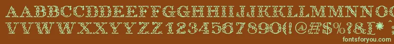 Antique-fontti – vihreät fontit ruskealla taustalla