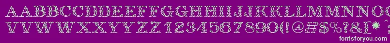 Antique-fontti – vihreät fontit violetilla taustalla