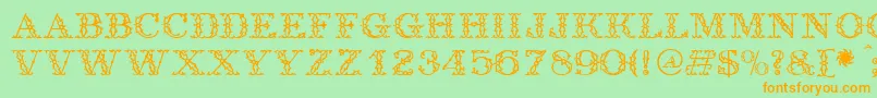Шрифт Antique – оранжевые шрифты на зелёном фоне