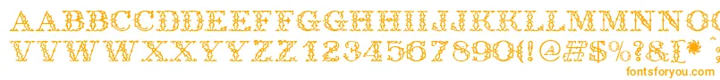 Antique Font – Orange Fonts on White Background