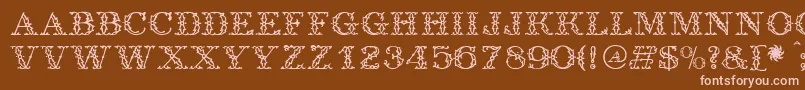 Antique-fontti – vaaleanpunaiset fontit ruskealla taustalla