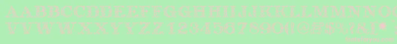 フォントAntique – 緑の背景にピンクのフォント