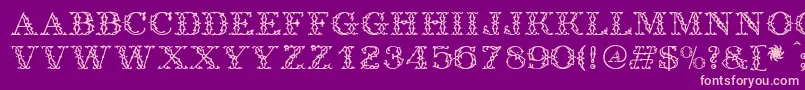 Antique-Schriftart – Rosa Schriften auf violettem Hintergrund