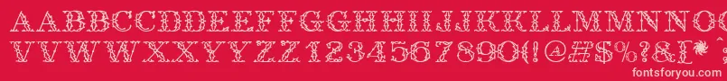 Antique-fontti – vaaleanpunaiset fontit punaisella taustalla