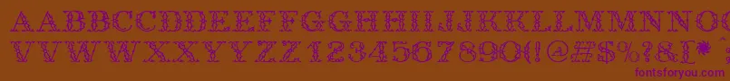 Antique Font – Purple Fonts on Brown Background