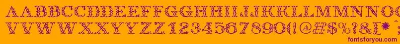 Antique Font – Purple Fonts on Orange Background