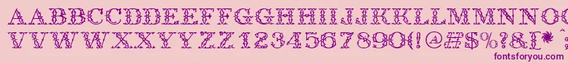 Antique Font – Purple Fonts on Pink Background