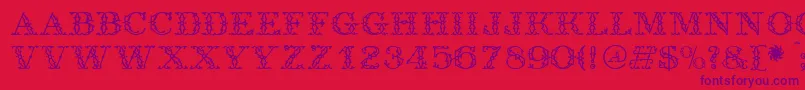 Antique Font – Purple Fonts on Red Background