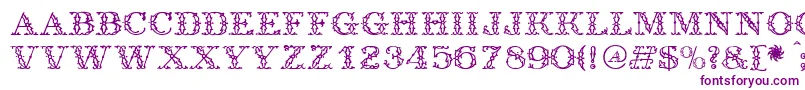 Antique-fontti – violetit fontit valkoisella taustalla