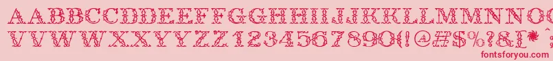 フォントAntique – ピンクの背景に赤い文字