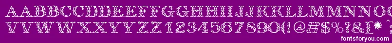 Шрифт Antique – белые шрифты на фиолетовом фоне