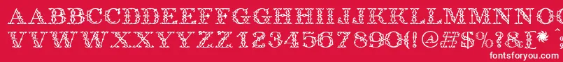 Antique Font – White Fonts on Red Background