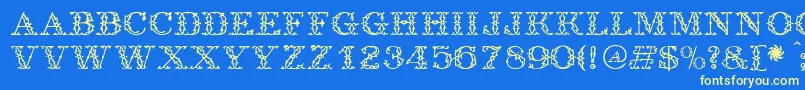 Antique Font – Yellow Fonts on Blue Background