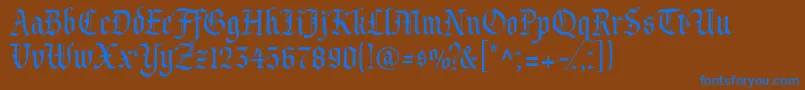 Prince-Schriftart – Blaue Schriften auf braunem Hintergrund