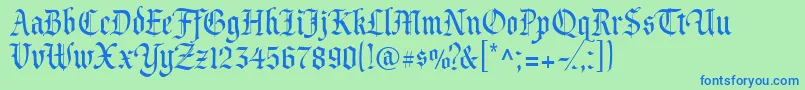 Prince Font – Blue Fonts on Green Background