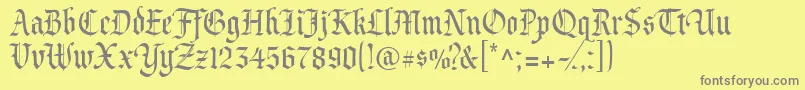 Prince-Schriftart – Graue Schriften auf gelbem Hintergrund