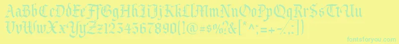 More about Prince Font Prince Font – Green Fonts on Yellow Background