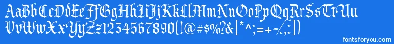 Prince Font – White Fonts on Blue Background