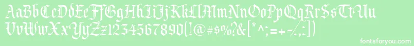 Prince Font – White Fonts on Green Background