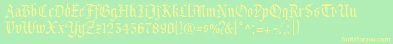 Prince Font – Yellow Fonts on Green Background